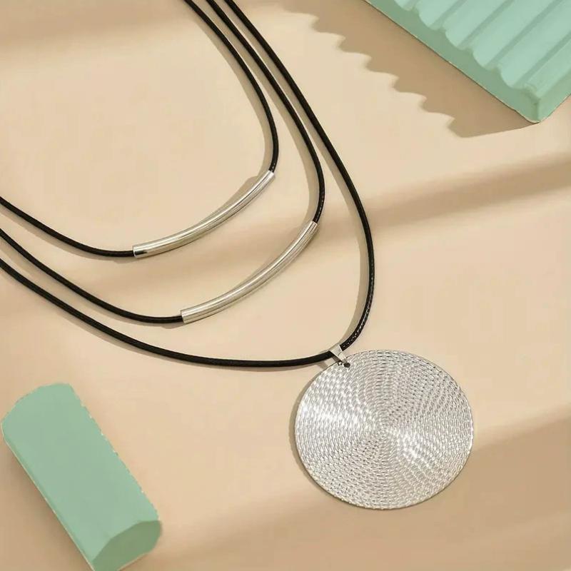 Personalisierte Punk-Stil Schichtketten, Damen Nische Retro Trend Festival Ethnische Stil Schmuck Zubehör