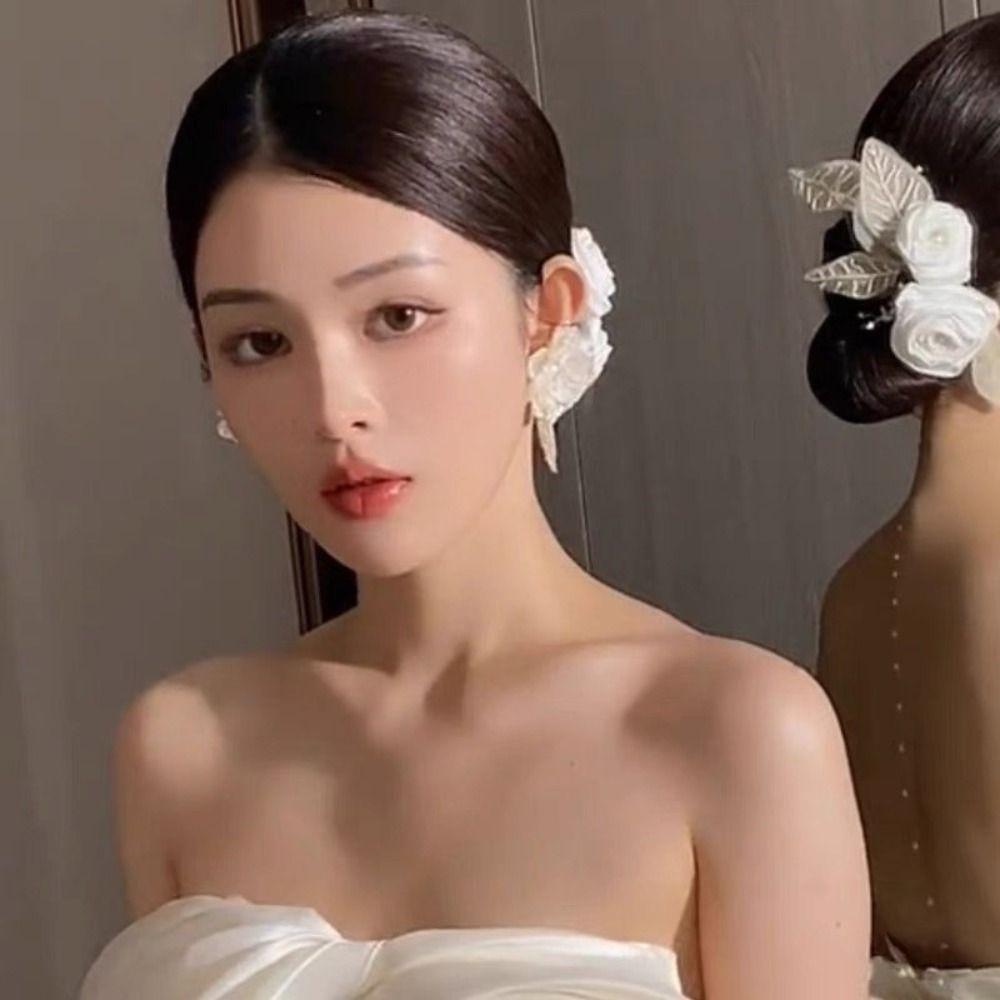 Luxury Bride Hair Clips Pearl Wedding Headwear Temperament Flower Bridal Hairpin  Hair Jewelry