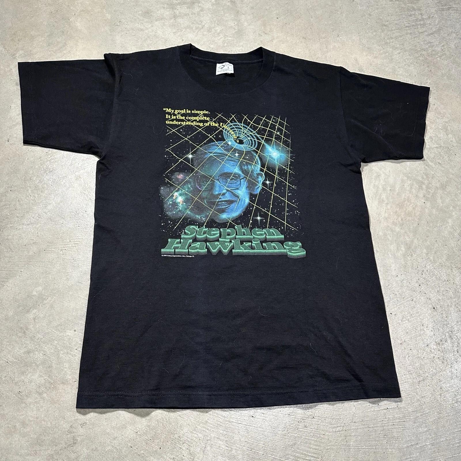 

VTG 1995 90s Stephen Hawkins Universe Graphic T shirt Adult LARGE Black USA XL