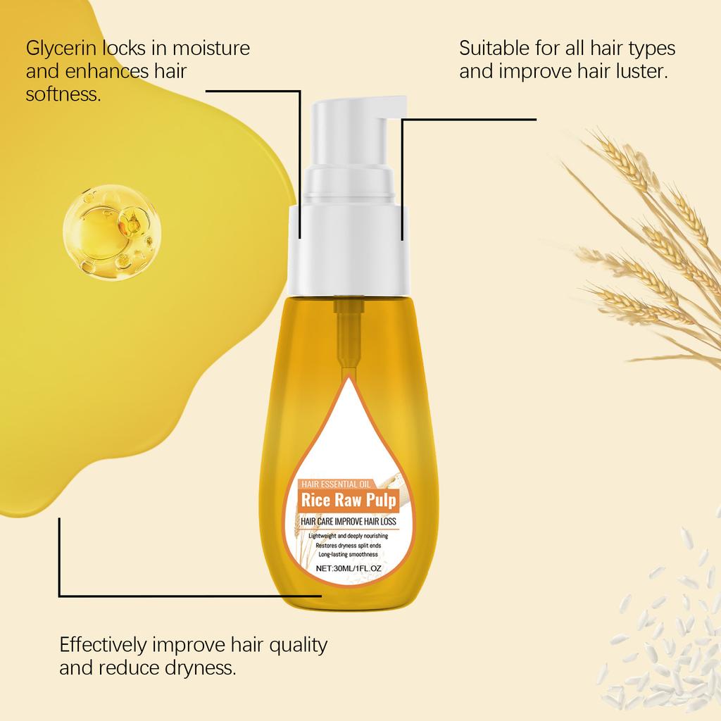 Wash Rice Water Hair Oil Hair  Nourish Hair Tail Bifurcation Fracture 30ML