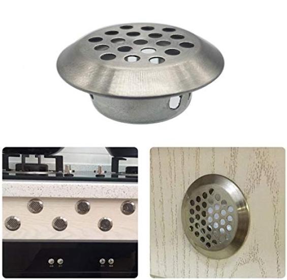 CTRICALVER 30pcs Stainless Steel Air Vent Hole Ventilation Louvers Round Mesh Hole 19mm Round Ventilation Grille for or Shoe Cabinet Round,