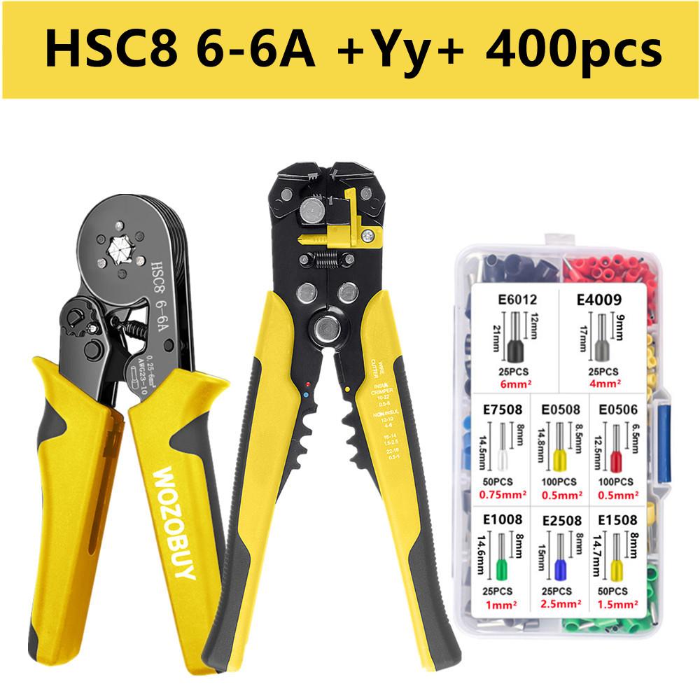 Ferrule Crimper Tool, WOZOBUY Ratchet Crimping Tool Kit-Wire Stripper / Crimper Plier ,or Plier Set with Connectors