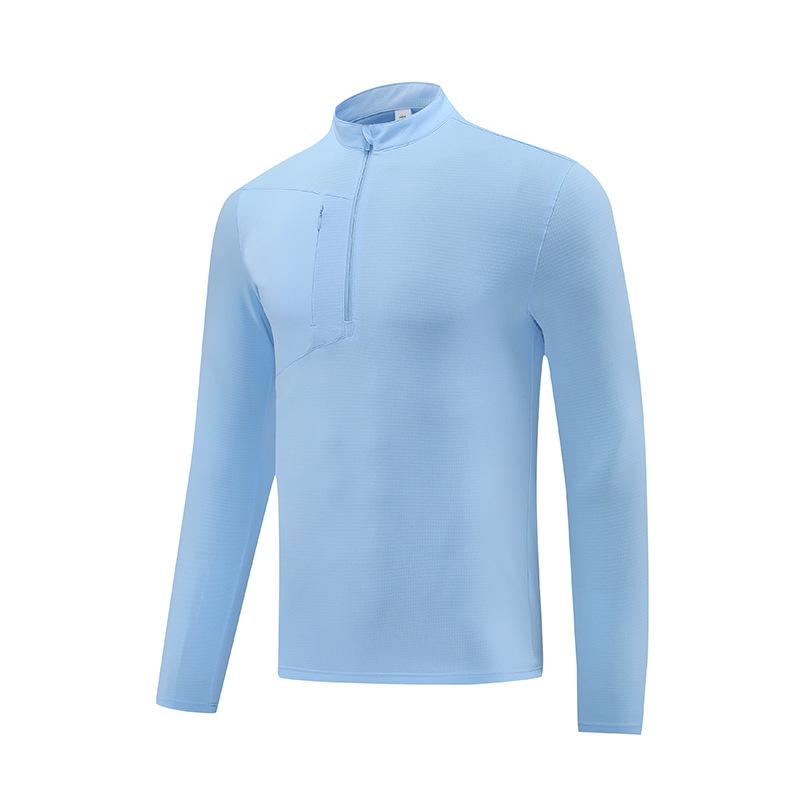 Di Jia Men's Half-Zip Quick-Dry Sports Top for Outdoor Training, Cycling, Running, and Fitness