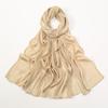 Spring and summer light and breathable satin simulation silk long towel high-end striped shawl plain color simple and versatile bag headscarf women