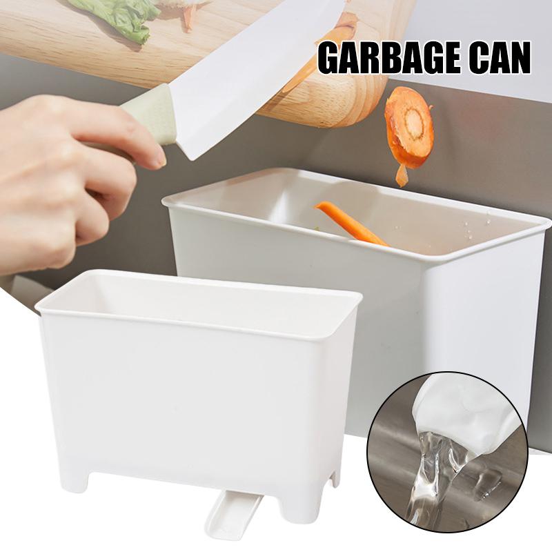 Küchen-Wasserabfluss-Mülleimer Automatisches Ablassdesign Tragbarer PP-Mülleimer Haushalts-Waschbarer Abfallorganisator