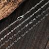 S925 Silver Vintage Distressed O-Shaped Cross Chain Necklace for Men and Women