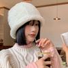 Curled fleece plush hat women's autumn and winter Korean version versatile headgear Japanese big head circumference versatile ear 