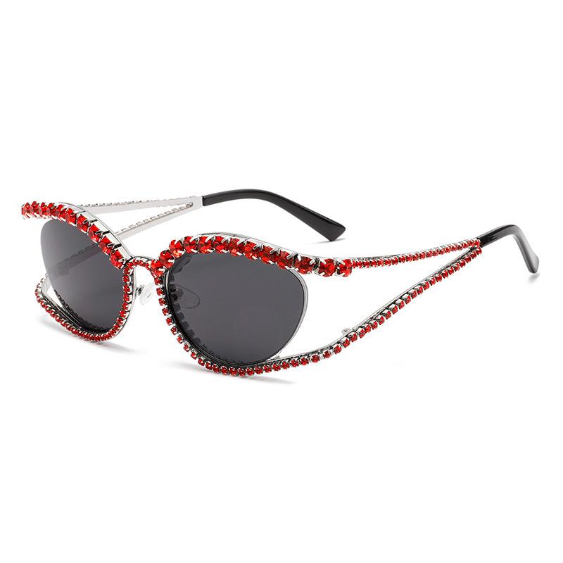 Diamond-Set Hollow Y2K Cat Eye Sunglasses Sunglasses Fashion Personality Women S Sunglasses Trend