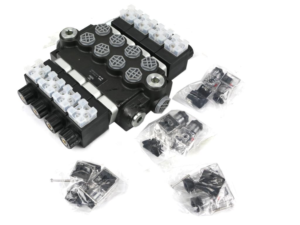 Rozdzielacz Hydrauliczny 4-Sekcyjny Sterowany Elektrycznie 12V 40L Voima
