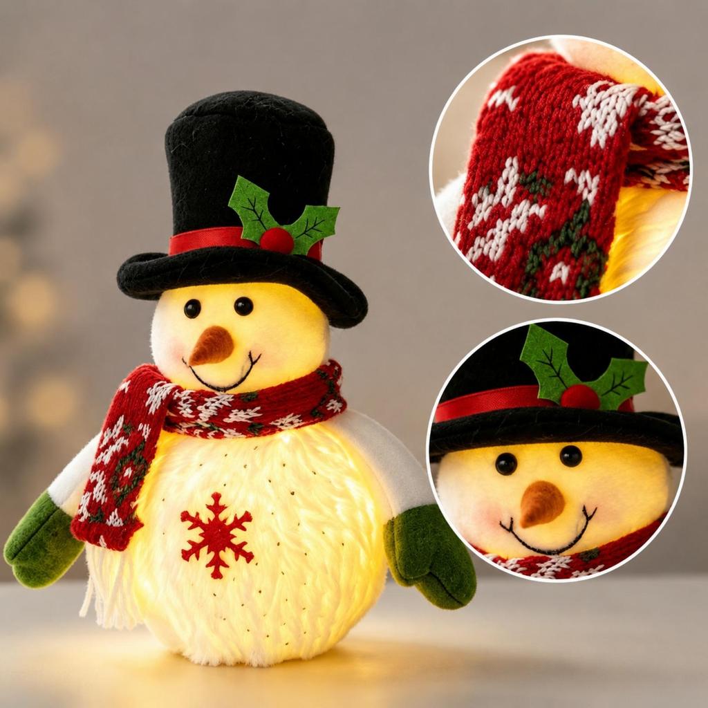 Lighted Snowman Tabletop Figurine Indoor for Window Displays, Mantels