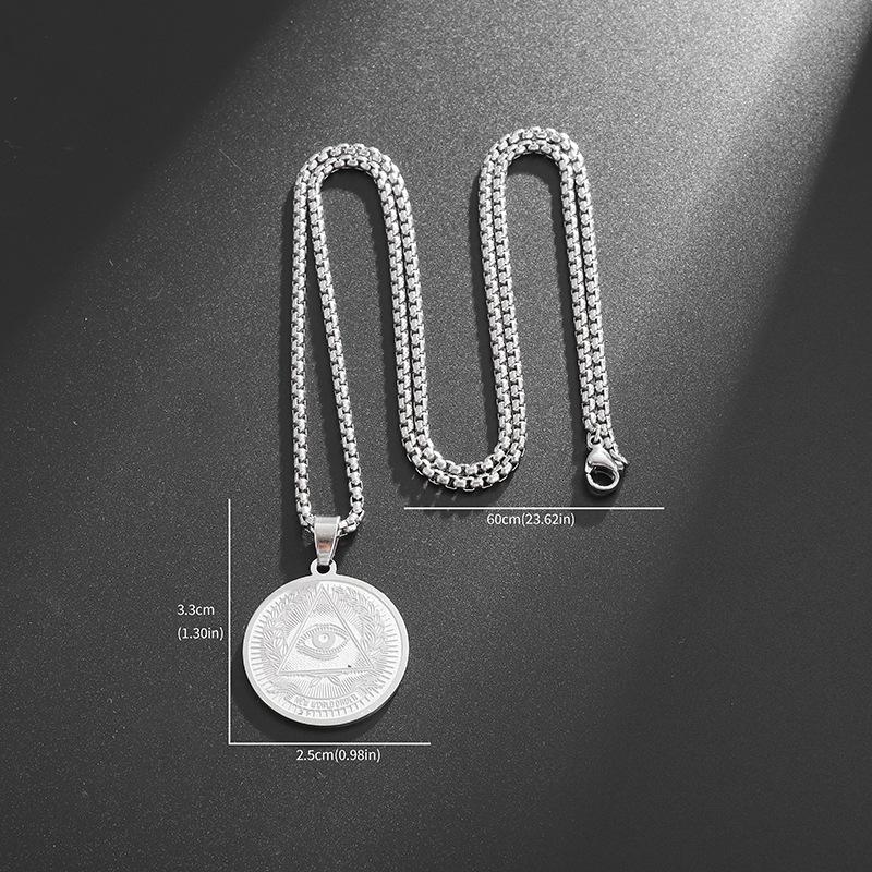 Stainless Steel Lighting Party Necklace Demons Eye Lighting Party Coins Medal Pendant Necklace Jewelry