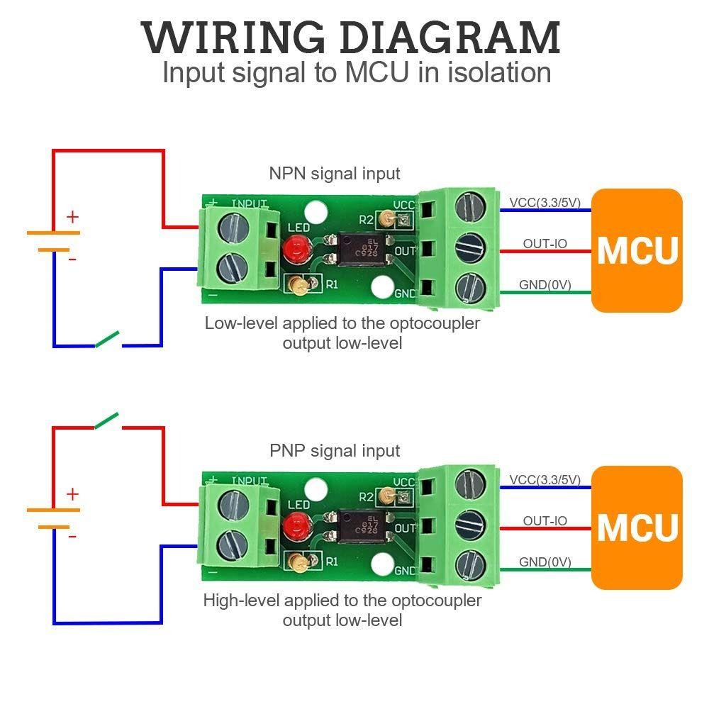 5 PCS EL817 Icstation  Optocoupler Isolation Module DC 12V PNP NPN Signal Converter  Test Current