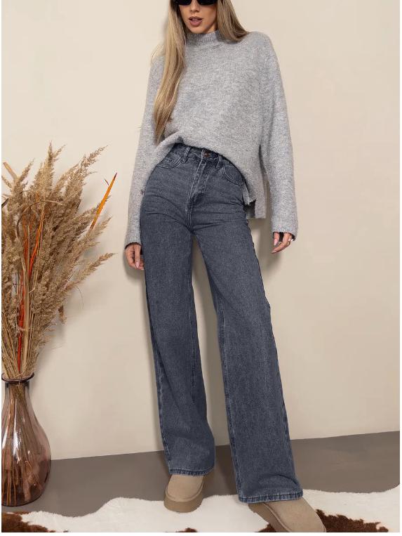 Российские женские джинсы большого размера для внешней торговли 2025 года - Новый стиль 27 серый