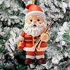 Santa Claus Christmas Ornament Cute Santa Plays Guitar/Sax/Trumpet Musical Instrument Acrylic Ornament for Christmas Tree Home Party Decor