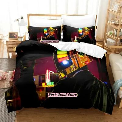Set Biancheria da Letto Daft Punk Stampato Con Federa Copripiumino Letto Morbido Singolo Matrimoniale Queen Super King Size Adulto Bambino Camera da Letto