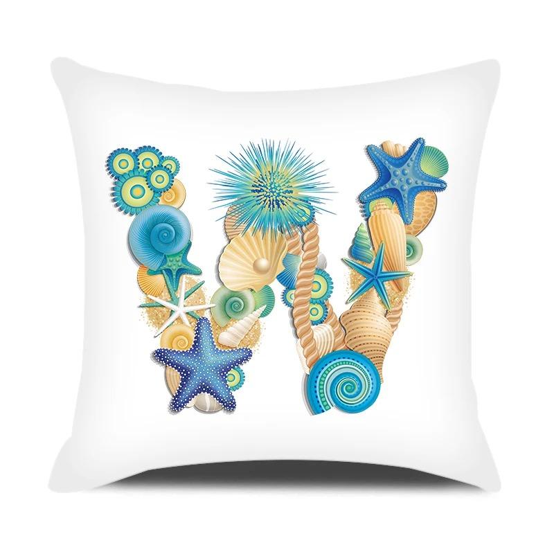 Față de pernă cu scrisori în stil oceanic, birou, sufragerie, ornamente pentru mașini, față de pernă
