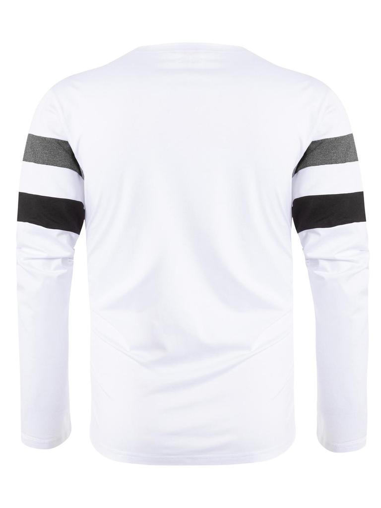 Plus Size Men's Color Block Crew Neck Long Sleeve Base Layer Pullover for Autumn & Winter