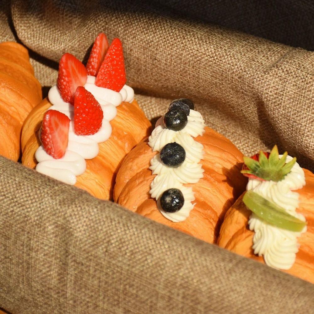 Croissant en PU Simulation Pain Exquis Artificiel Pain Soda Faux Décor de Vitrine