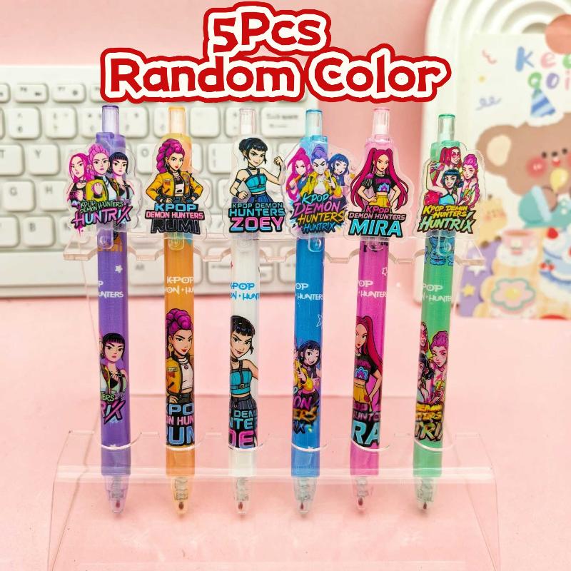 5 Stück Kpop Dämonenjäger Gelstifte Schreiben Glatte Stifte Schnelltrocknende Neutrale Stifte Bürobedarf Schüler Schreibwaren Geschenke
