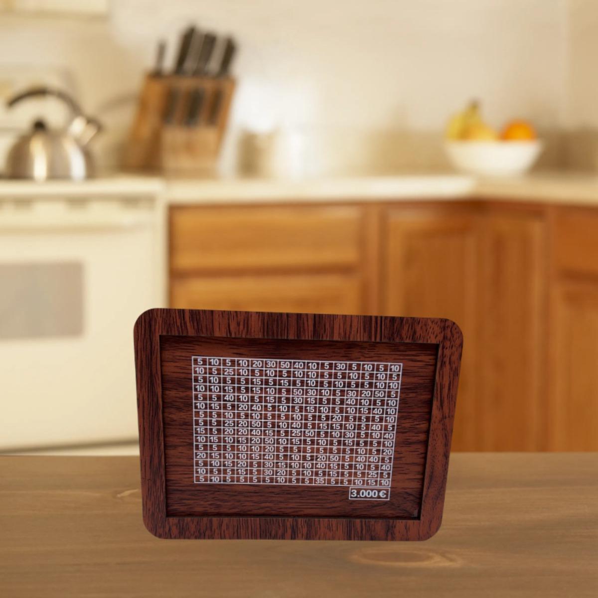 

Wooden Piggy Bank 1000/3000/5000/10000 Euro Money Box Reusable Money Vault Savings Box Challenge Cash Storage Case Children