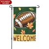 Fall Football Welcome Garden Flag, Autumn Leaves Yard Flags for Yard Thanksgiving Holiday Outside Outdoor Seasonal Decoration, Spring Outdoor Home Dec