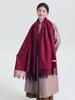 White Cashmere Scarf: Thickened, Solid Color, Versatile for Women & Men, Perfect for Autumn & Winter