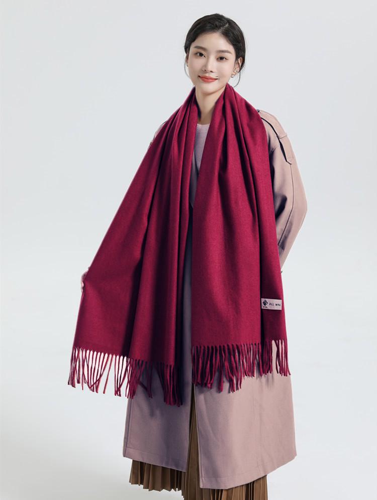 White Cashmere Scarf: Thickened, Solid Color, Versatile for Women & Men, Perfect for Autumn & Winter