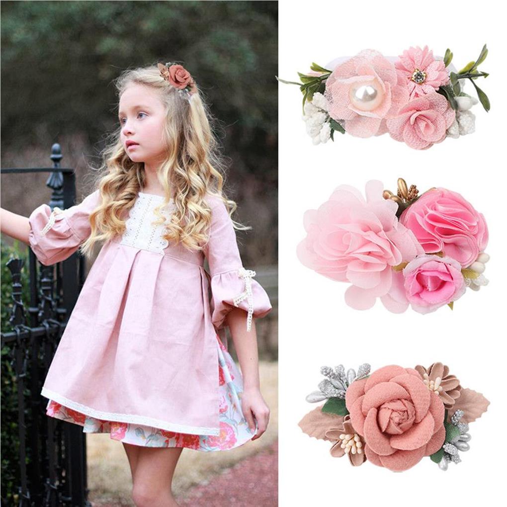 3 Pieces Hair Clip Head Decor Space Saving Exquisite Multicolored Party Decorative Flower Pins Headdress Kit Women Supplies