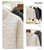 Nanyou Women's Wool Diamond Pattern Stand Collar Zipper Jacket - Versatile Stylish Long Sleeve Autumn/Winter Cardigan
