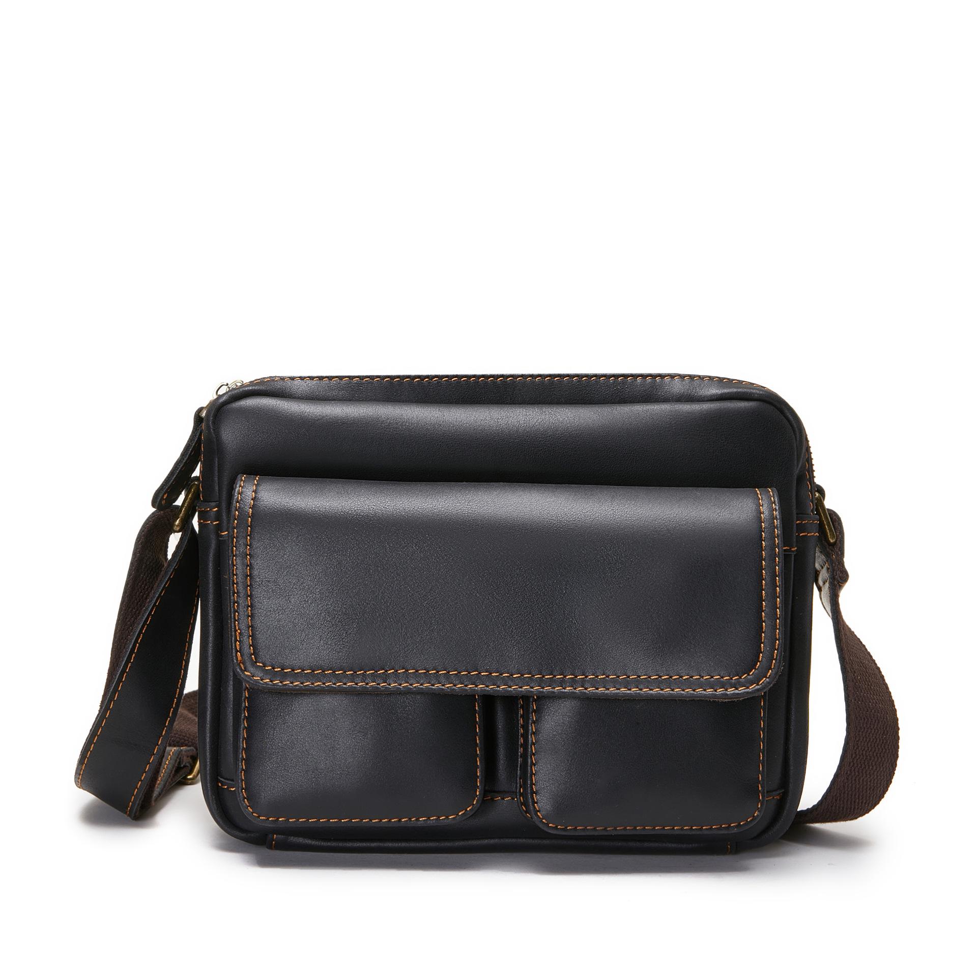 

Genuine Leather Men s Casual Crossbody Bag - Cowhide Shoulder Bag for Business & Trendy Style 25cm L x 20cm H x 6cm W