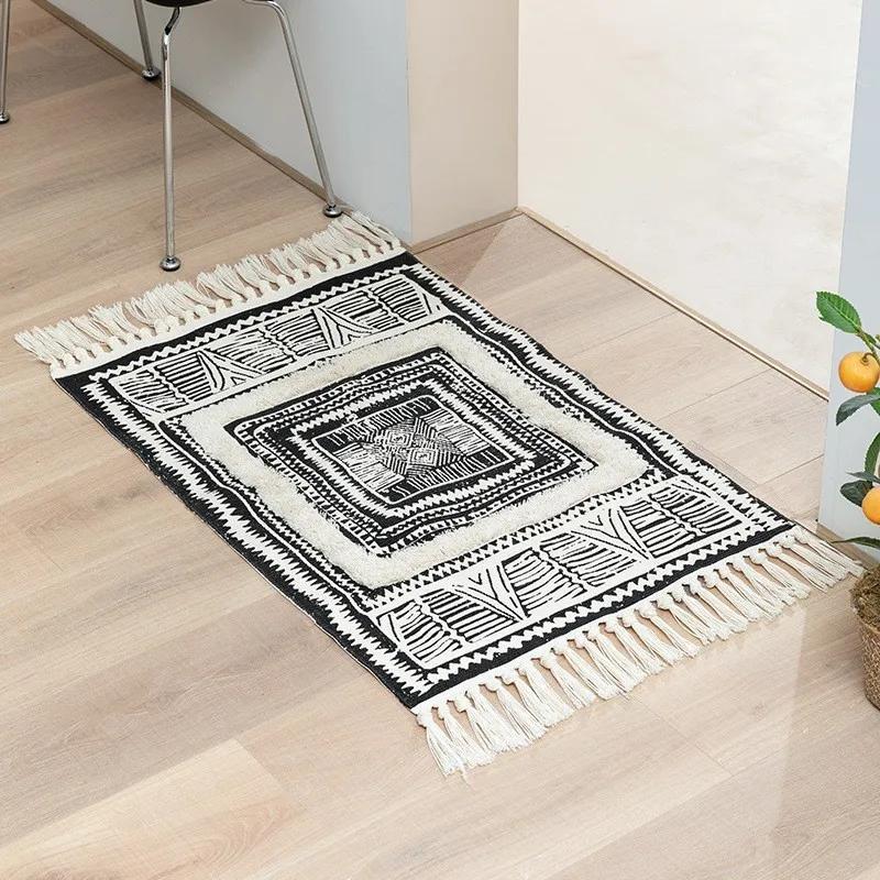 

Carpet bedroom floor mat tassel tufted velvet living room bedside blanket 60x90cm