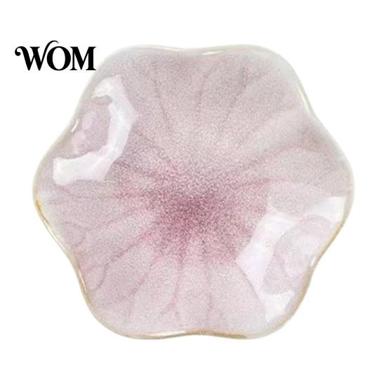 Ceramic Dipping Dish Soy Sauce Plate, Lotus Leaf Design, High-Temperature Fired Home Decorative Unique Texture Jewelry Holder, for Vinegar Snack Small