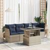 VidaXL Garden Lounge Set 5 Pcs with Grey Cushions Wicker Acacia 3326092