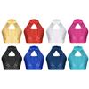 Girls Performance Top Sparkly Sequin Hollow Front Keyhole Back Patchwork Style Sleeveless Crop Dancewear