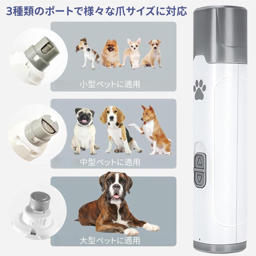 QULITO Elektrische Katzennagelschere und Hundenagelfeile mit LED Wiederaufladbar Kabellos Nagelgeräuscharm und Einfach zu Bedienen für Saubere Schnitte Geeignet für und