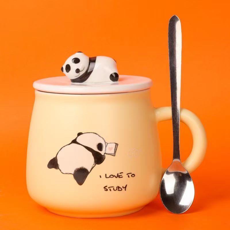 Cartoon Keramische Leuke Kat Mokken met Lepel Creatieve Kattenpoot Mok Koffie Thee Melk Havermout Kop Grote Capaciteit Dieren Bekers Grappig Cadeau
