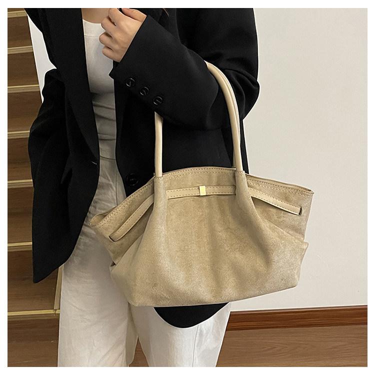 Корейская ретро матовая бархатная большая сумка-тоут женская универсальная портативная на плечо высококачественная подмышечная пельмень 44x13x24