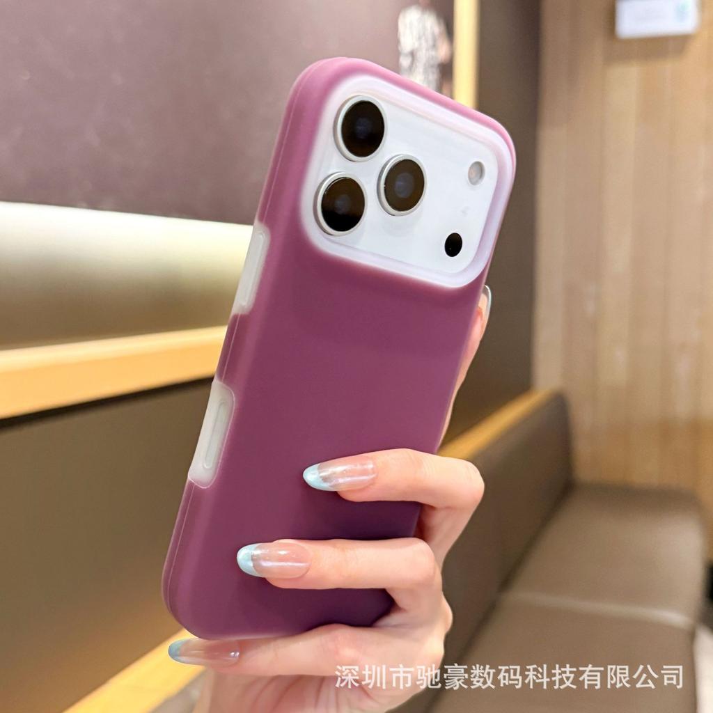 Liquid jelly magnetic attraction is suitable for iPhone17promax solid color mobile phone case Apple 16 simple skin feeling 15 anti-drop.