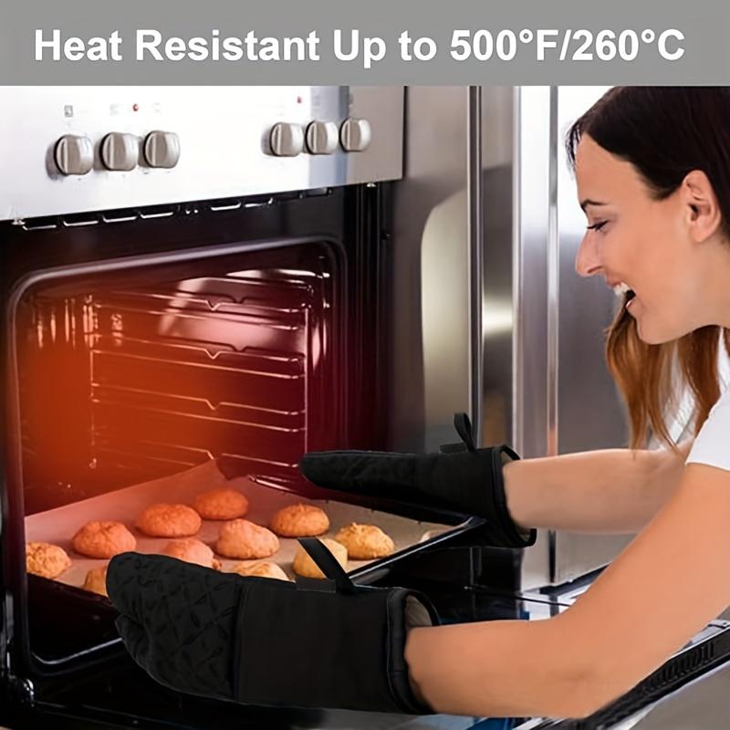 6 buc Mănuși de cuptor și suporturi pentru oale, Mănușă de cuptor de bucătărie Rezistentă la căldură mare 500 de grade Mănuși de cuptor extra lungi și suporturi pentru oale cu suprafață siliconică anti-alunecare