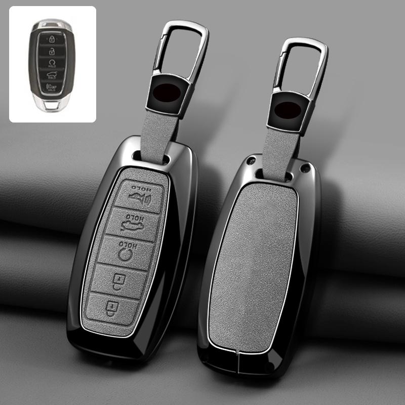 3/4/5 Button Zinc Alloy Leather Car Key Cover For Modern I30 Ix35 Kona Encino Solaris Azera Grandeur Ig Accent Santa Fe Palisade