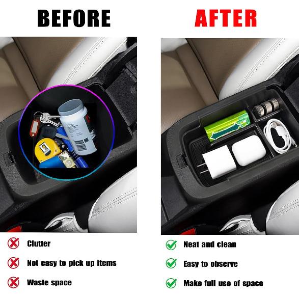 Center Console Organizer Tray Compatible with 2024 2025 Armrest Storage Tray