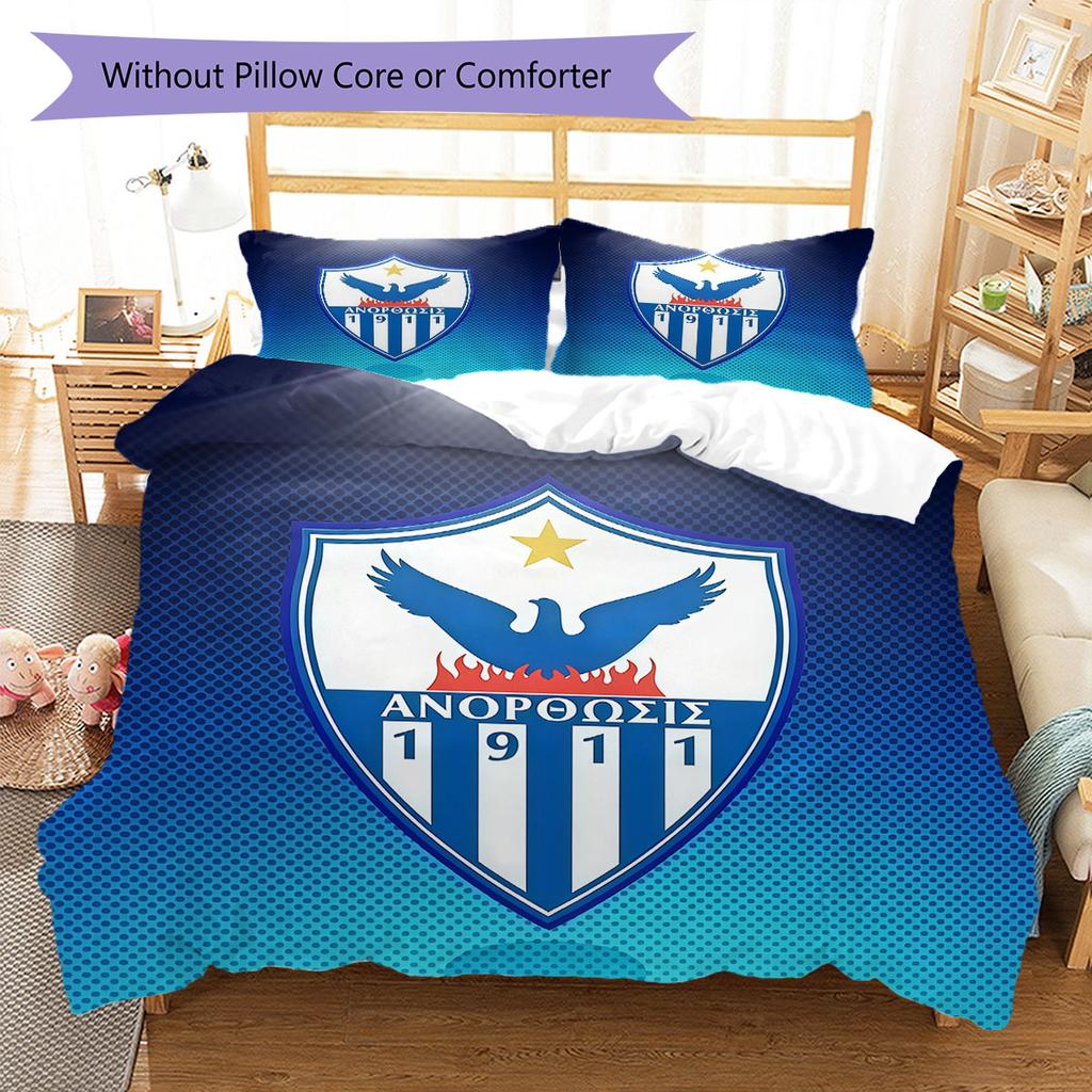 Anorthosis Famagusta FC Bedding Quilt Set Quilt Cover Pillowcase Home Decoration Birthday Gift (1 * duvet cover + 2 * pillowcase, without core)