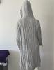 Plus Size Hooded Cable Knit Long Cardigan - European & American Casual Style