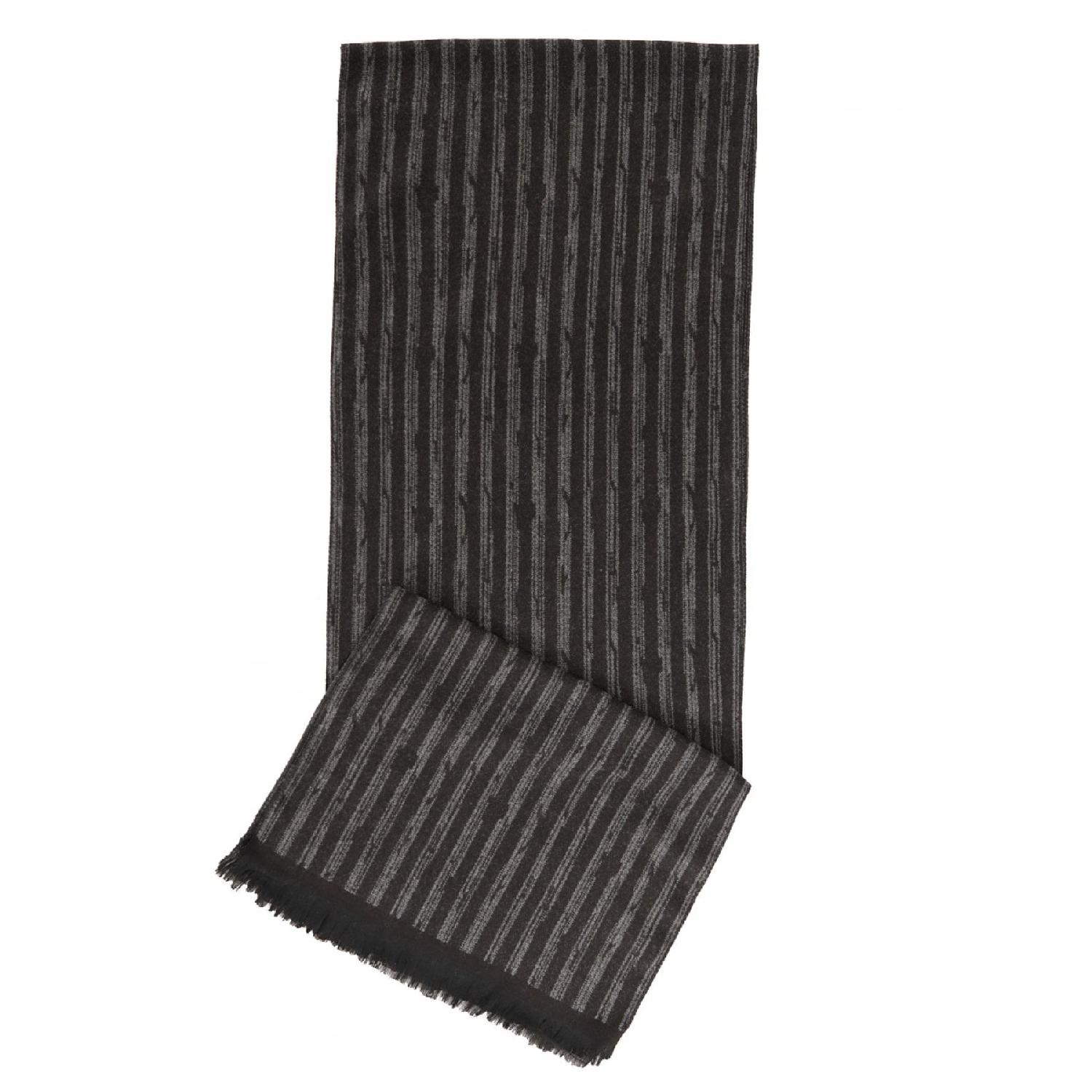 

Men s Black-grey Gray-black Patterned Knitted Scarf чёрный