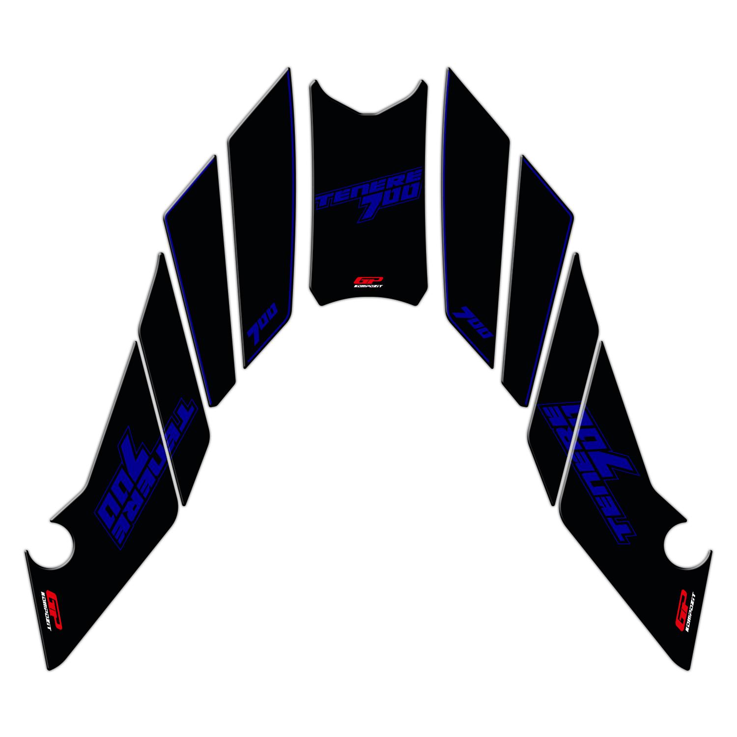 

GP Composite Yamaha Tenere 700 2019-2023 Compatible Tank Pad Set Blue