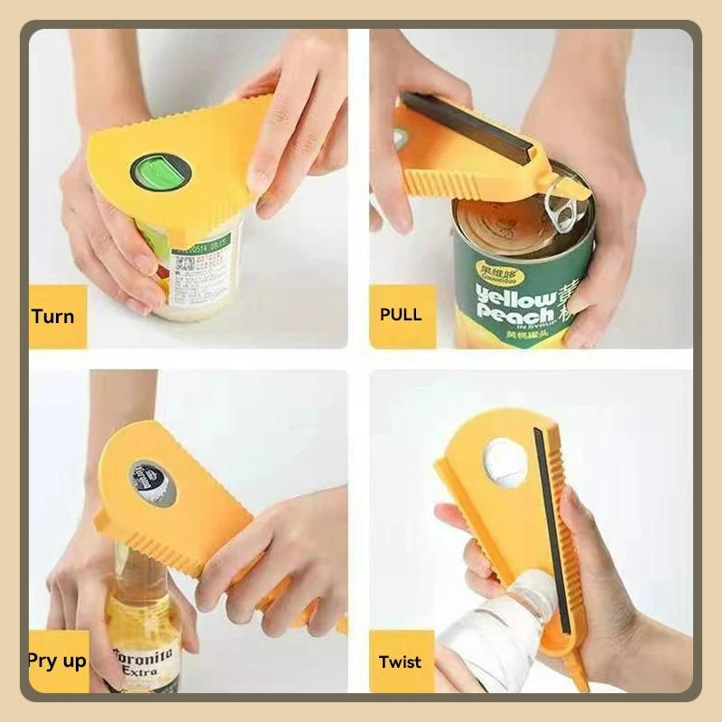 Can Opener Multifunctional Bottle Opener Jar Opener for Beer Coke Jam Beverage Easy opening of canned goods.