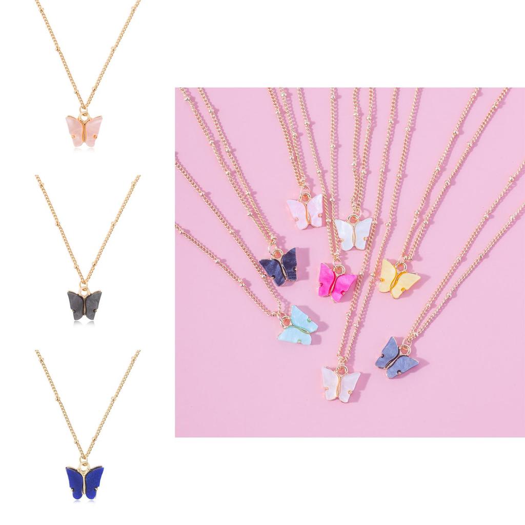 Stylish Creative Butterfly Necklace For Women Featuring Unique Color Variants