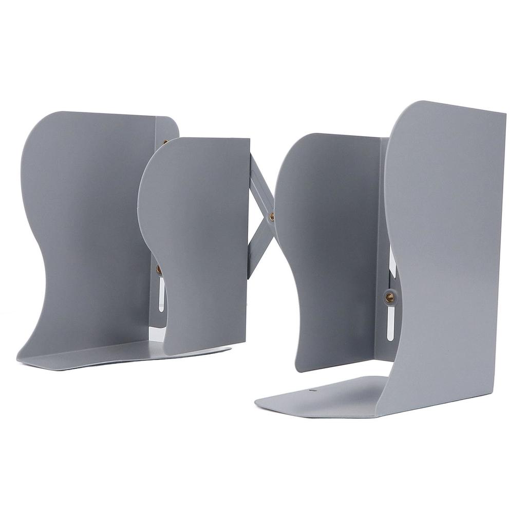 Wysuwany podpórka do książek Uporządkowane przechowywanie Regulacja Metalowa konstrukcja Składane metalowe podpórki do książek w kolorze szarym dla