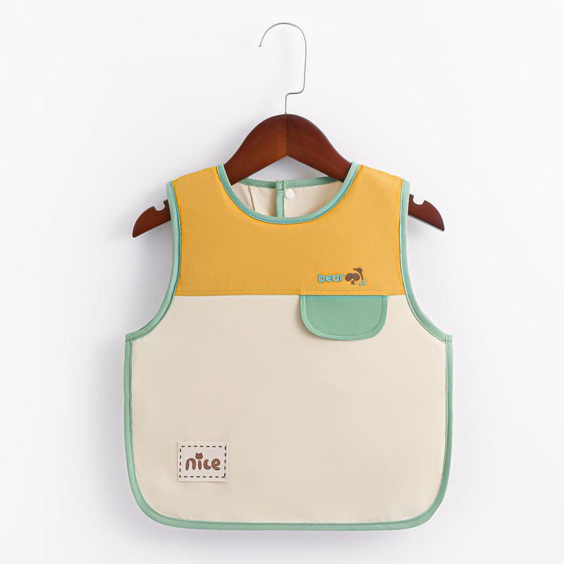 Waterproof Baby Bibs: Sleeveless, Anti-Stain, Solid Food Cartoon Coveralls for Infants and Toddlers