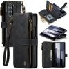 Portafoglio con Zip in Pelle Custodia per Telefono per Samsung Galaxy Z Fold 7 6 5 4 5G Fold7 Fold6 Fold5 Fold4 Portafoglio con Laccetto Scomparto per Carte Custodia